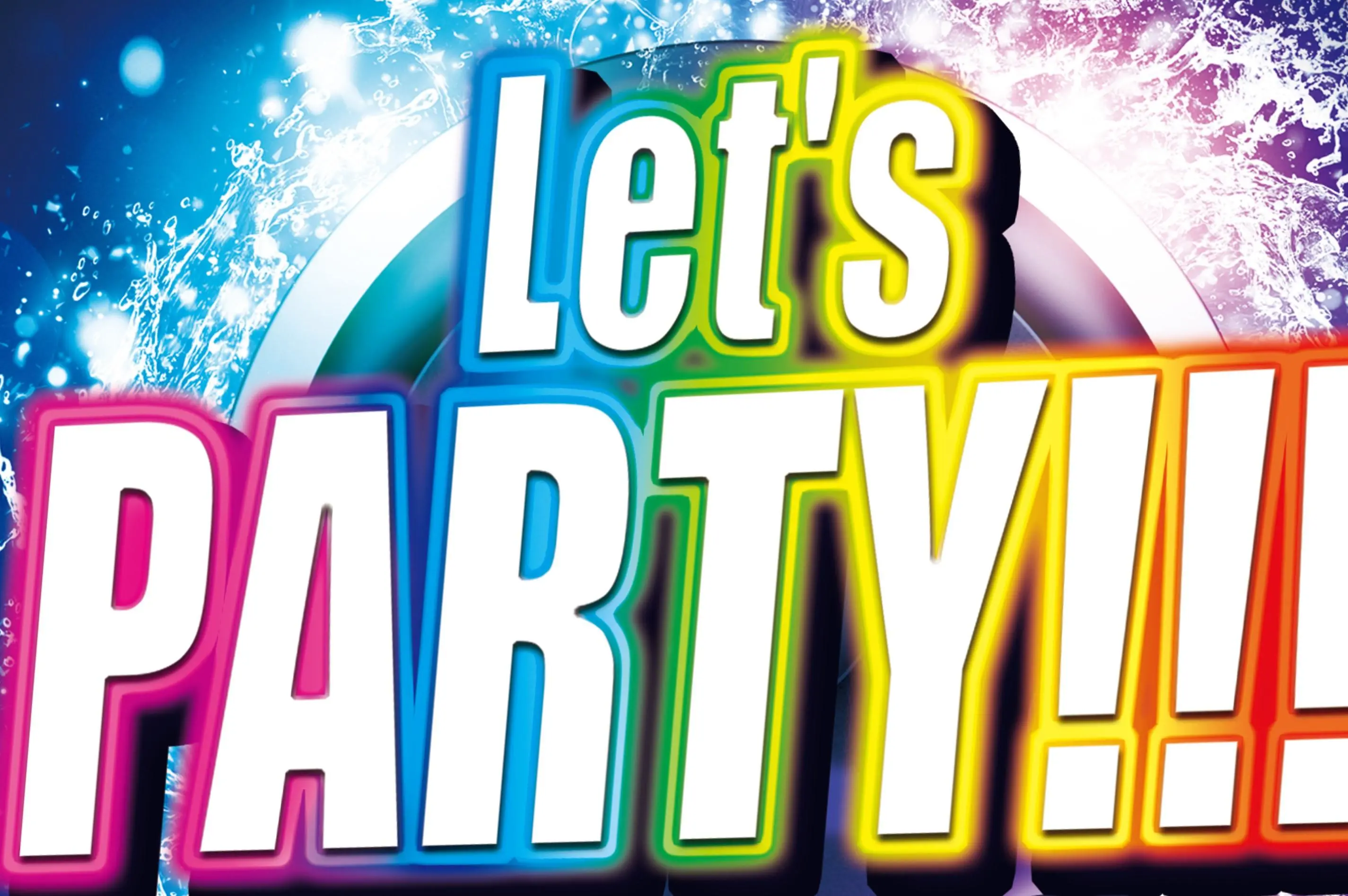 Lets Party Colorful Text Logo